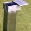 Grondpot met vast vlakke inliggende en afsluitbare deksel 76 Eenvoudig afsluitbare grondpotten voor netpalen 80 x 80 mm